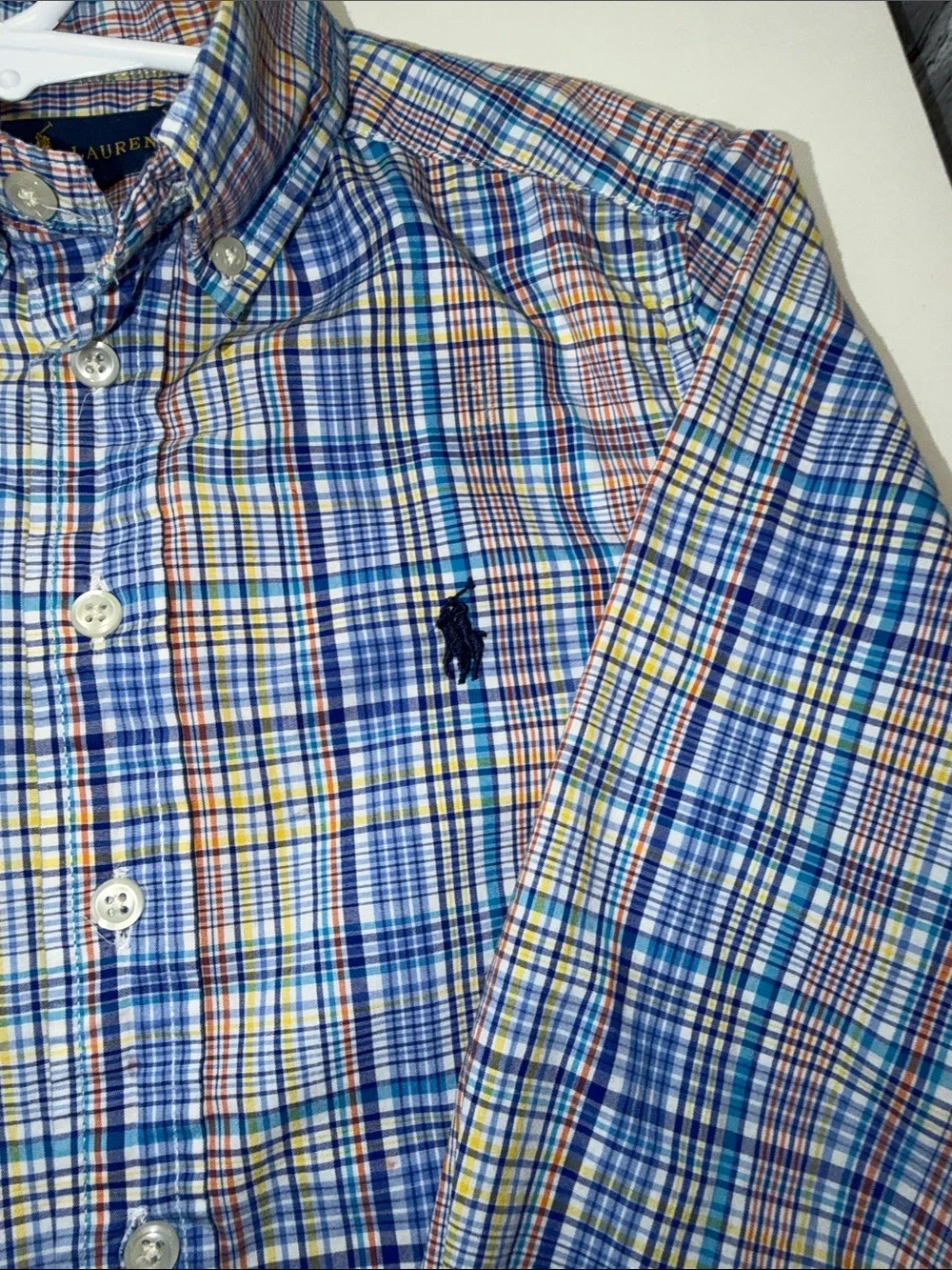 Ralph Lauren Blue Multicolor Plaid Button-Down Shirt